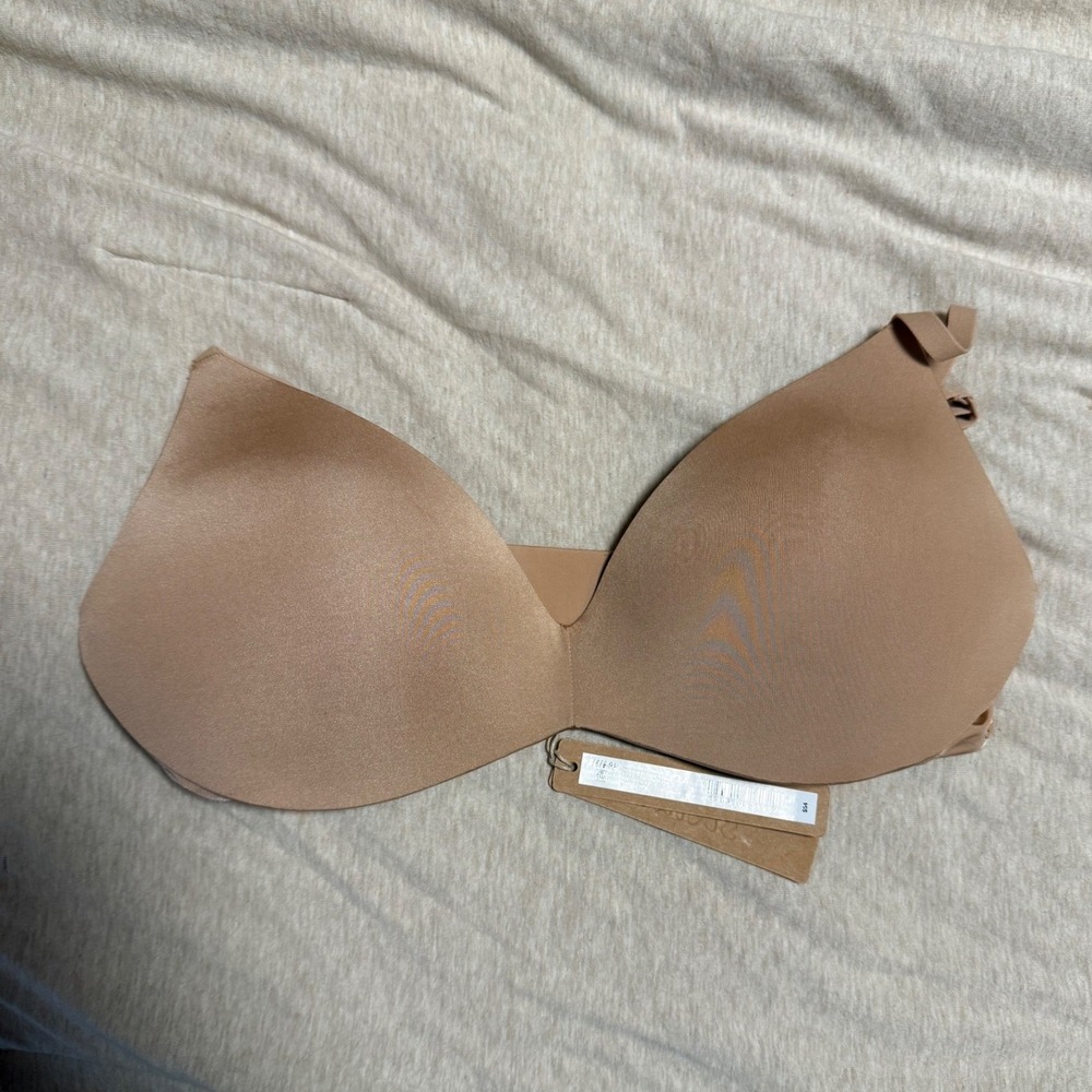 NWT SKIMS Wireless Form Push Up Plunge Bra Clay Size 34C